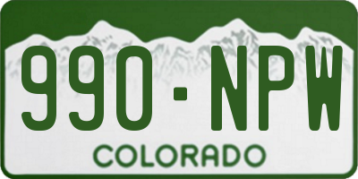 CO license plate 990NPW