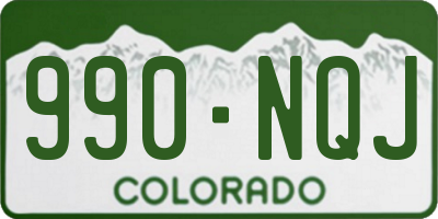 CO license plate 990NQJ