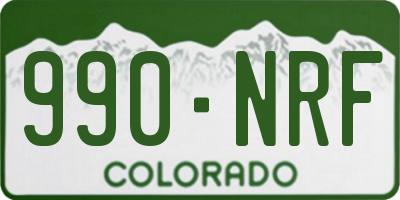 CO license plate 990NRF