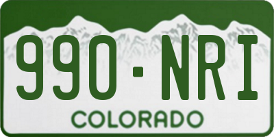 CO license plate 990NRI