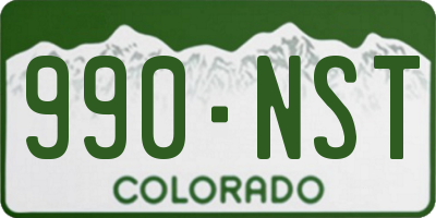 CO license plate 990NST