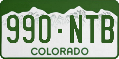 CO license plate 990NTB