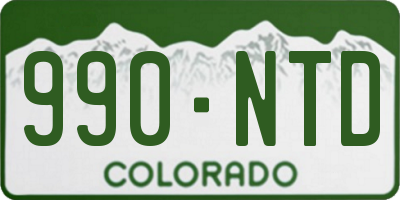 CO license plate 990NTD