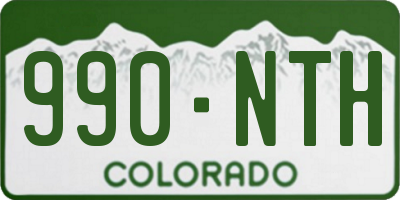 CO license plate 990NTH
