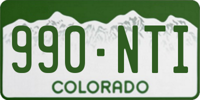 CO license plate 990NTI
