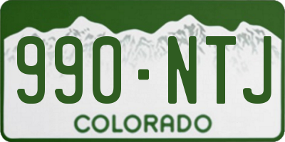 CO license plate 990NTJ