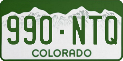 CO license plate 990NTQ