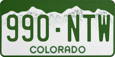 CO license plate 990NTW