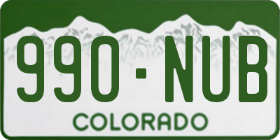 CO license plate 990NUB