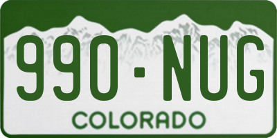 CO license plate 990NUG