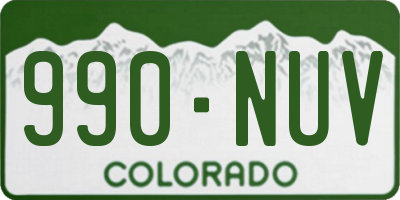 CO license plate 990NUV