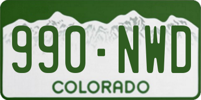 CO license plate 990NWD