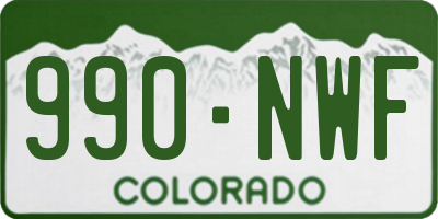 CO license plate 990NWF
