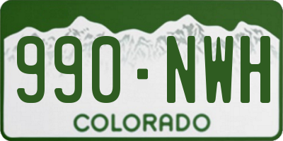 CO license plate 990NWH