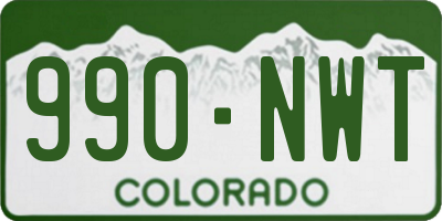 CO license plate 990NWT