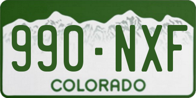 CO license plate 990NXF