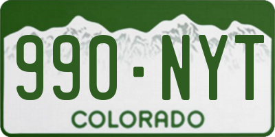 CO license plate 990NYT