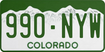 CO license plate 990NYW