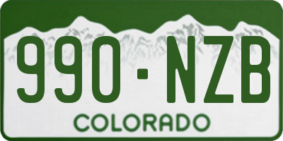 CO license plate 990NZB