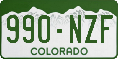CO license plate 990NZF