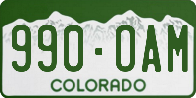 CO license plate 990OAM