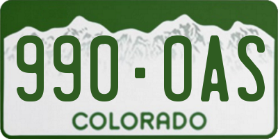 CO license plate 990OAS