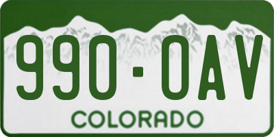 CO license plate 990OAV