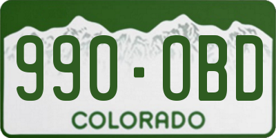 CO license plate 990OBD