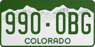 CO license plate 990OBG