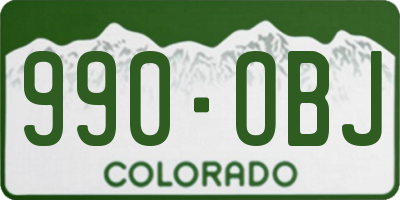 CO license plate 990OBJ