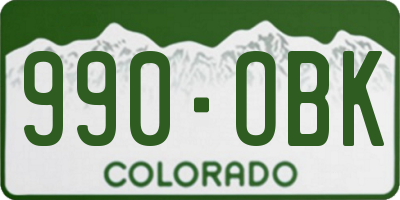 CO license plate 990OBK