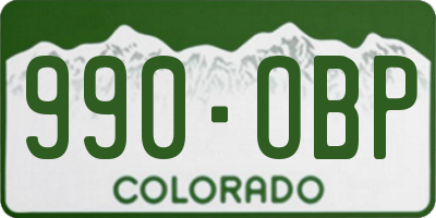 CO license plate 990OBP