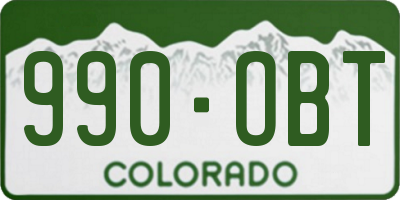 CO license plate 990OBT