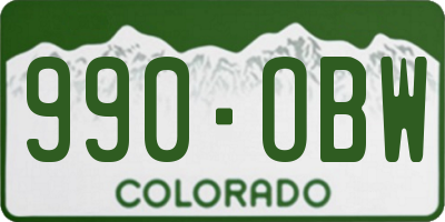 CO license plate 990OBW