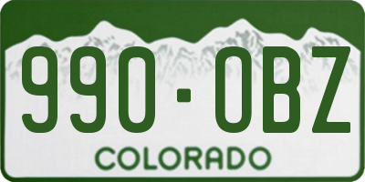 CO license plate 990OBZ