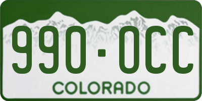 CO license plate 990OCC