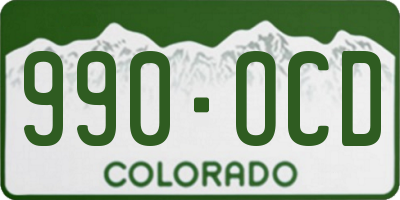 CO license plate 990OCD