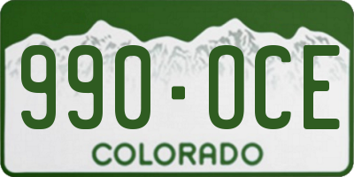 CO license plate 990OCE