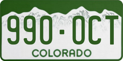 CO license plate 990OCT