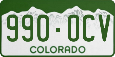 CO license plate 990OCV