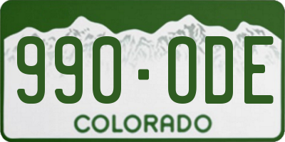 CO license plate 990ODE