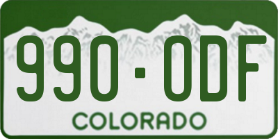 CO license plate 990ODF