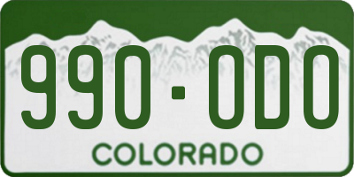 CO license plate 990ODO