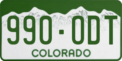 CO license plate 990ODT
