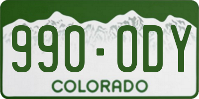 CO license plate 990ODY