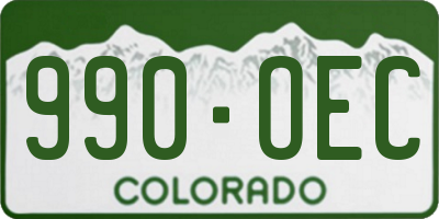 CO license plate 990OEC