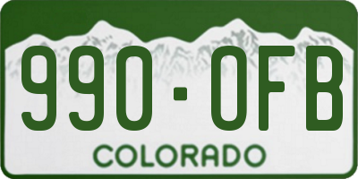 CO license plate 990OFB
