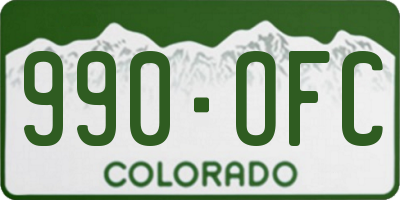 CO license plate 990OFC