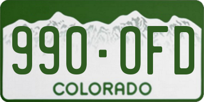 CO license plate 990OFD