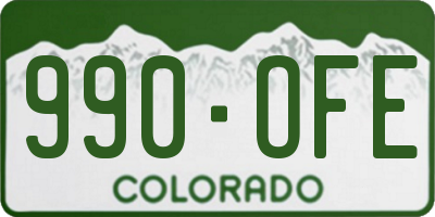CO license plate 990OFE
